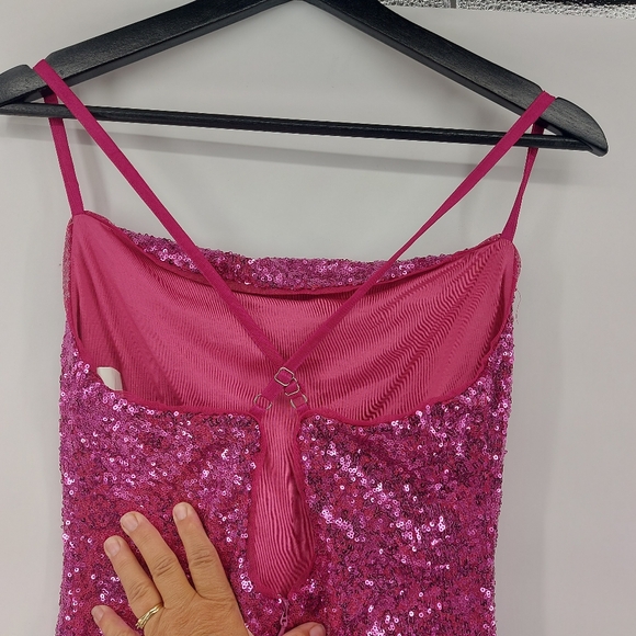 BCBGMAXAZRIA Womens Sequined Party Mini Dress - Picture 4 of 9